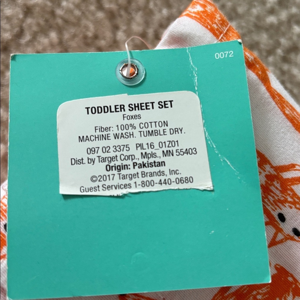 NWT Target Toddler Sheet Set with Orange Fox Design - Picture 2 of 3